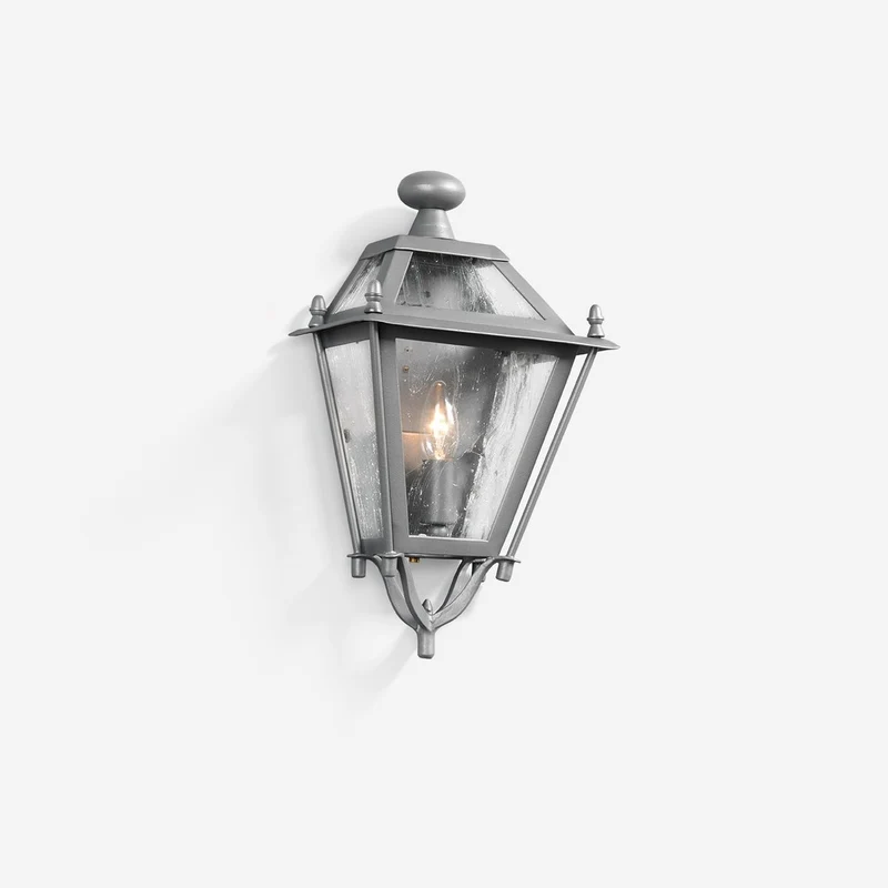 Casa Padrino Luxus Außen Laterne Grau B. 39 x H. 72 cm - Handgefertigte Laterne aus Schmiedeeisen - Luxus Kollektion - Edel & Prunkvoll