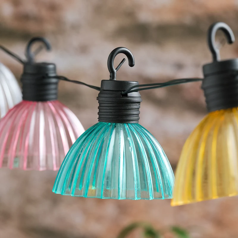 Solar Lichterkette Pastellfarben „Lustre“ – 10 warmweiße LEDs, 8 Effekte