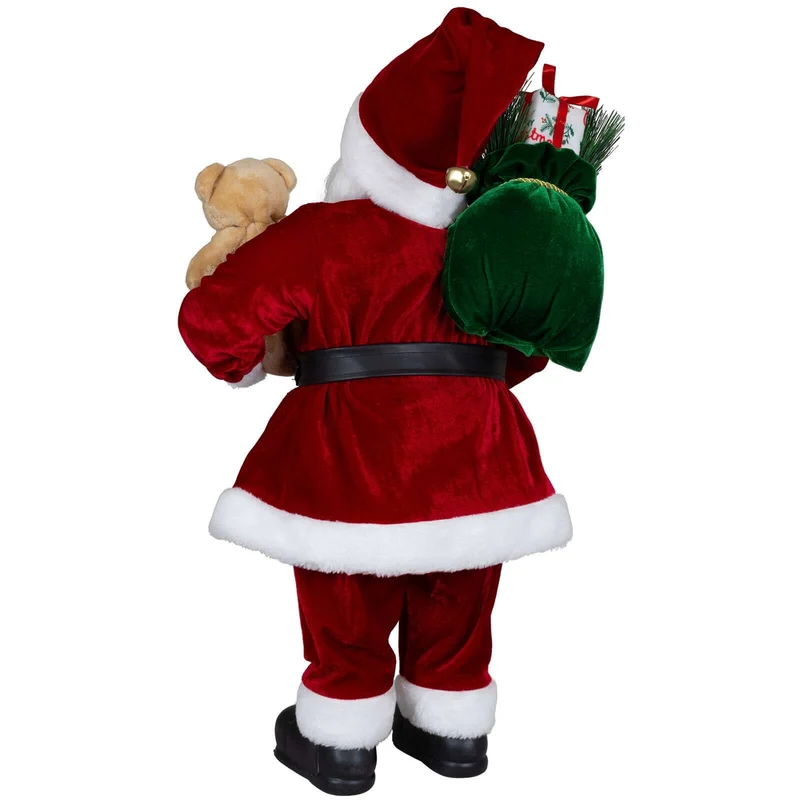Weihnachtsmann Dekofigur 60 cm – Stehender Nikolaus mit Geschenkesack