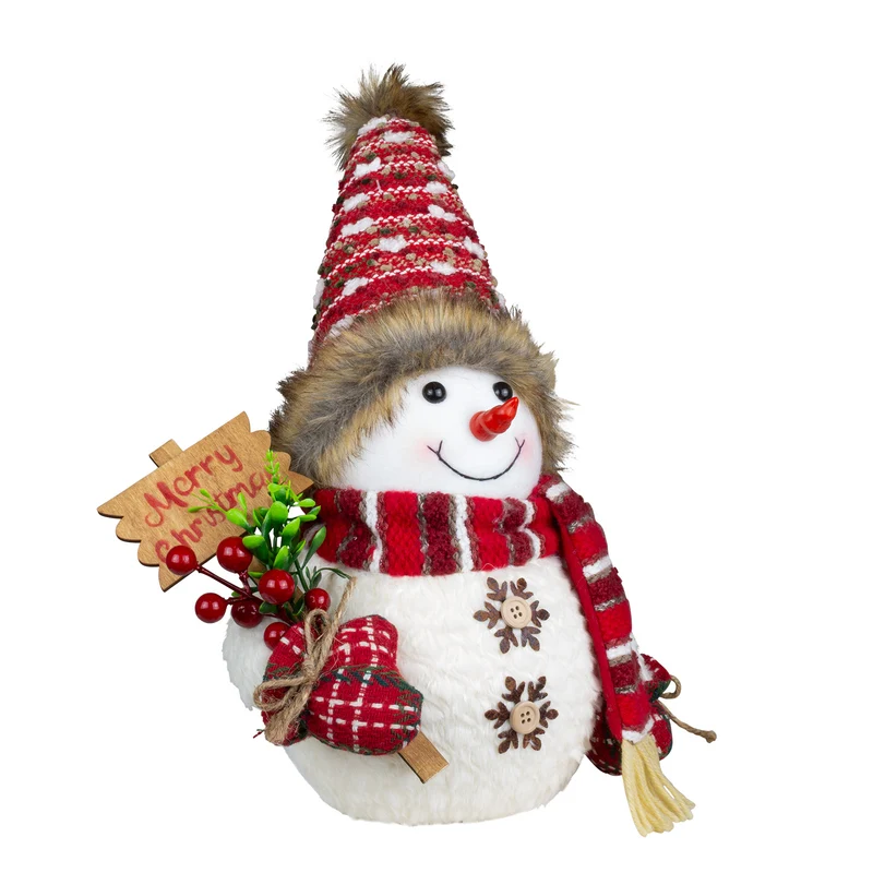 Dekofigur Schneemann 31cm (45cm), sitzend, 2 Stück