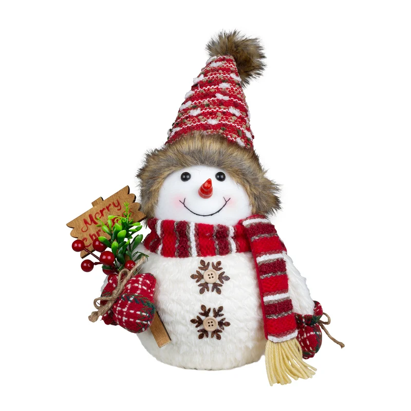 Dekofigur Schneemann 31cm (45cm), sitzend, 2 Stück