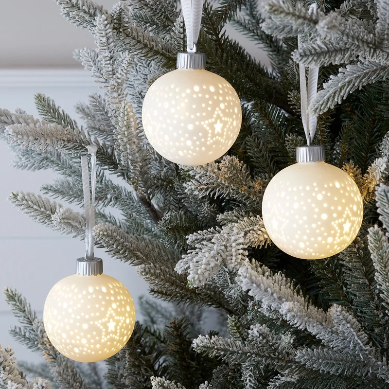 Keramik LED Weihnachtskugel