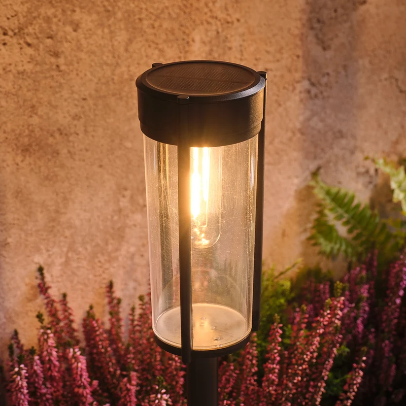 2er Set "Woburn" Solar-Erdspießleuchten mit warmweißen LEDs
