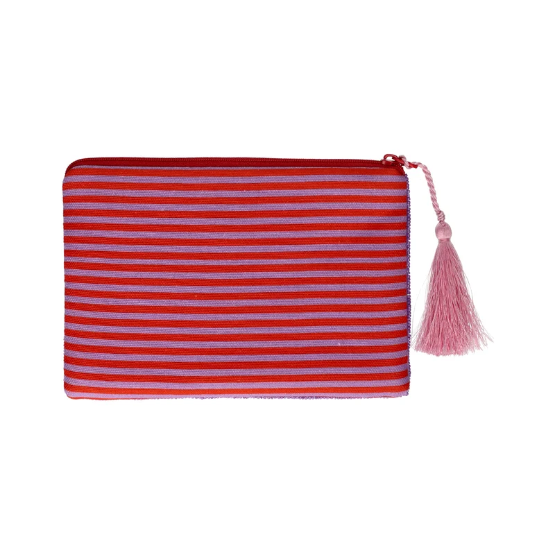 Kosmetiktasche ELODIE M Motiv: Boots and Flowers blau/rot