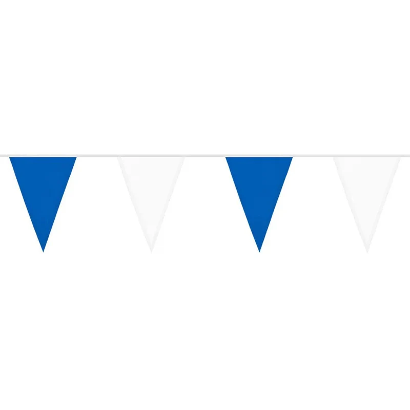Blau-weiße Polyester-Fahnenkette, 6 m