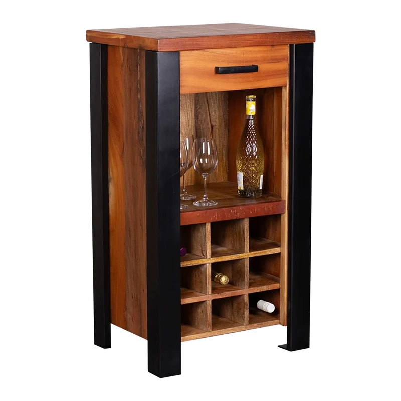 Weinschrank aus Holz im Vintage-Look