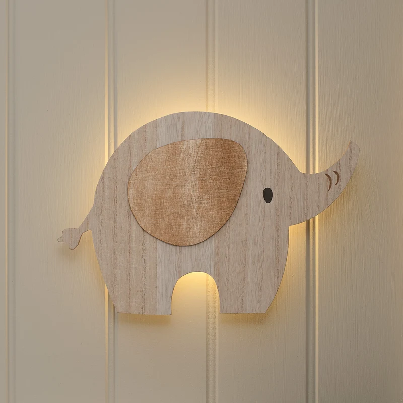 2er Set Wandlampen fürs Kinderzimmer Mond & Elefant