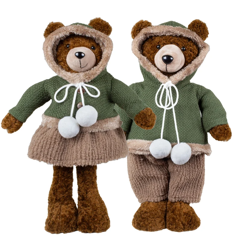 Weihnachtsbären 40cm stehend, 2 Designs mit Kapuzenjacken