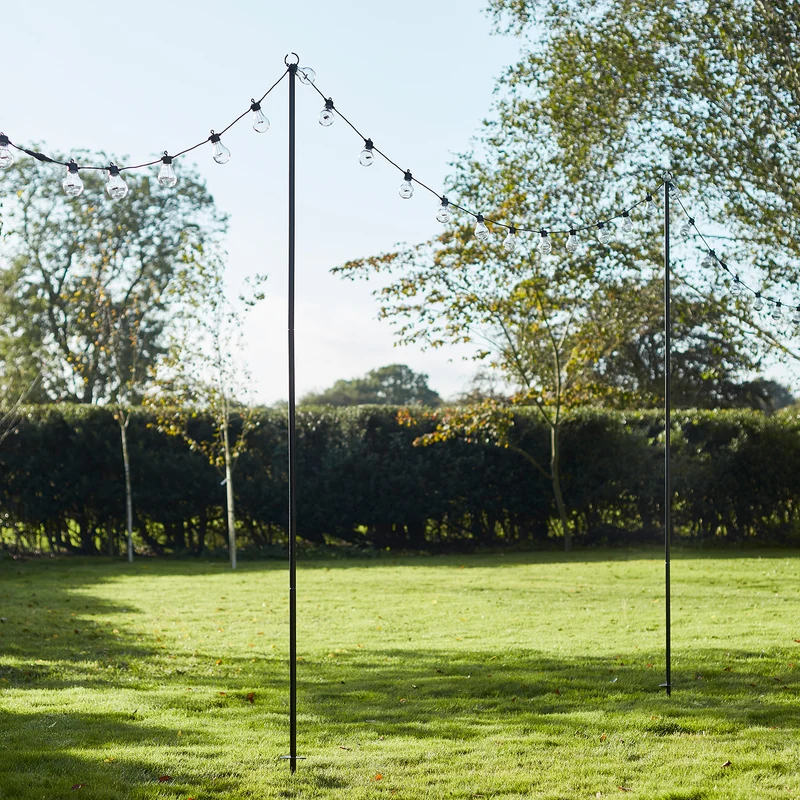 3er Set Party Lichterketten Mast 2,75m