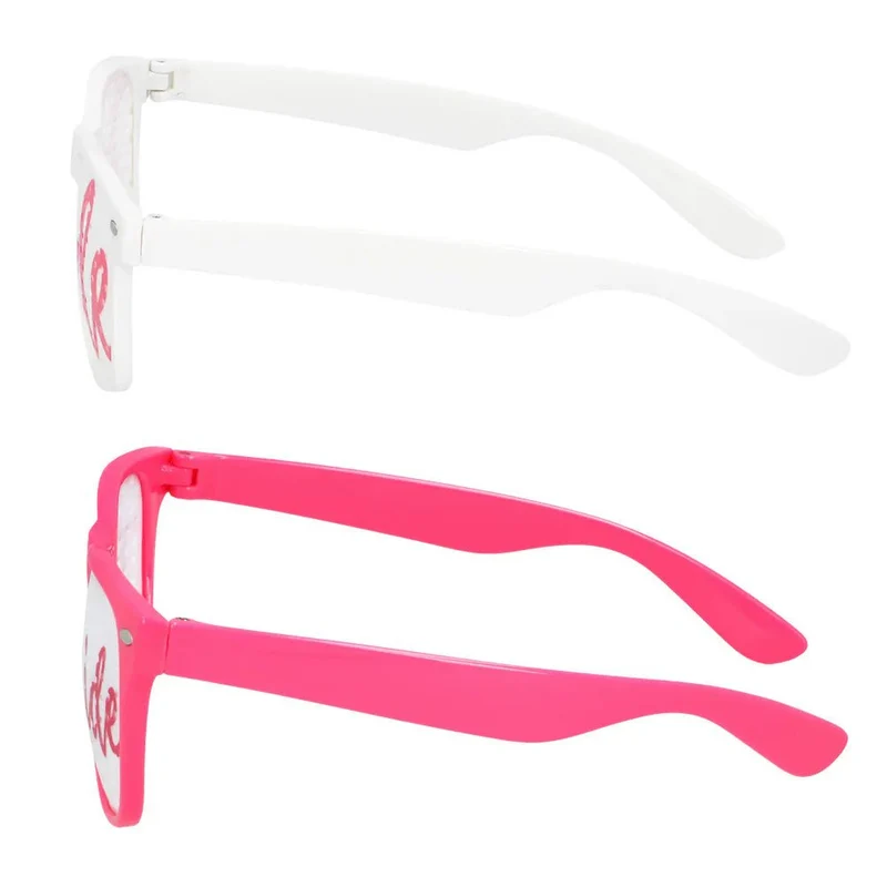 Team Bride Brille Weiß Rosa 3er-Set