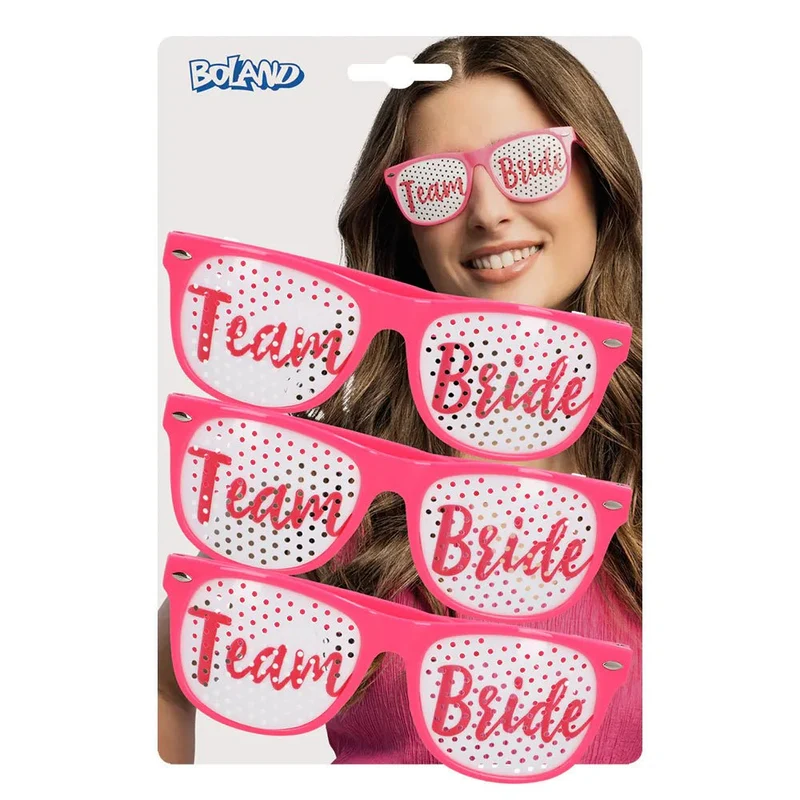 Team Bride Brille Rosa 3er-Set