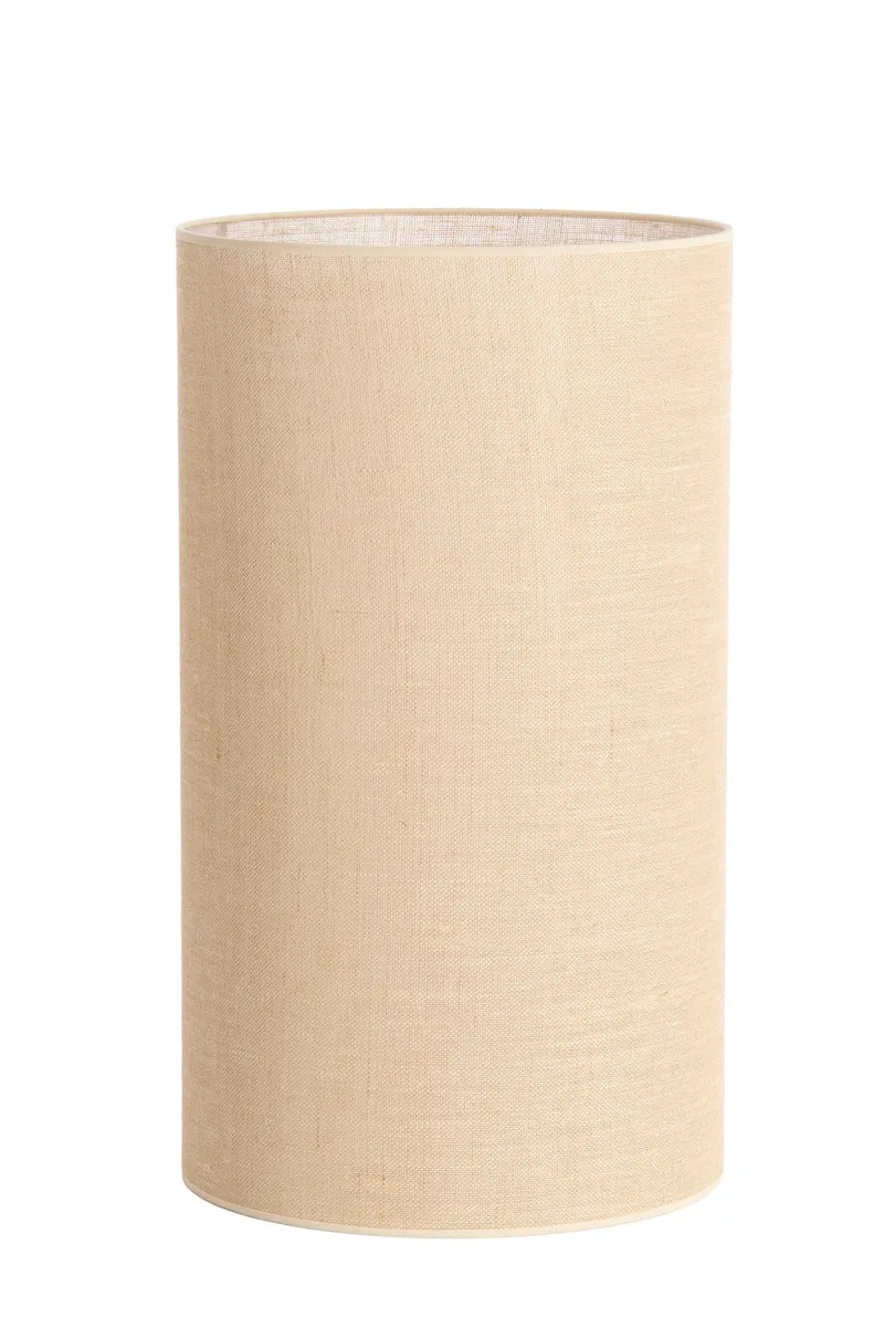 Tischleuchte NANA creme mit Stoffschirm sandfarben rund H125 cm