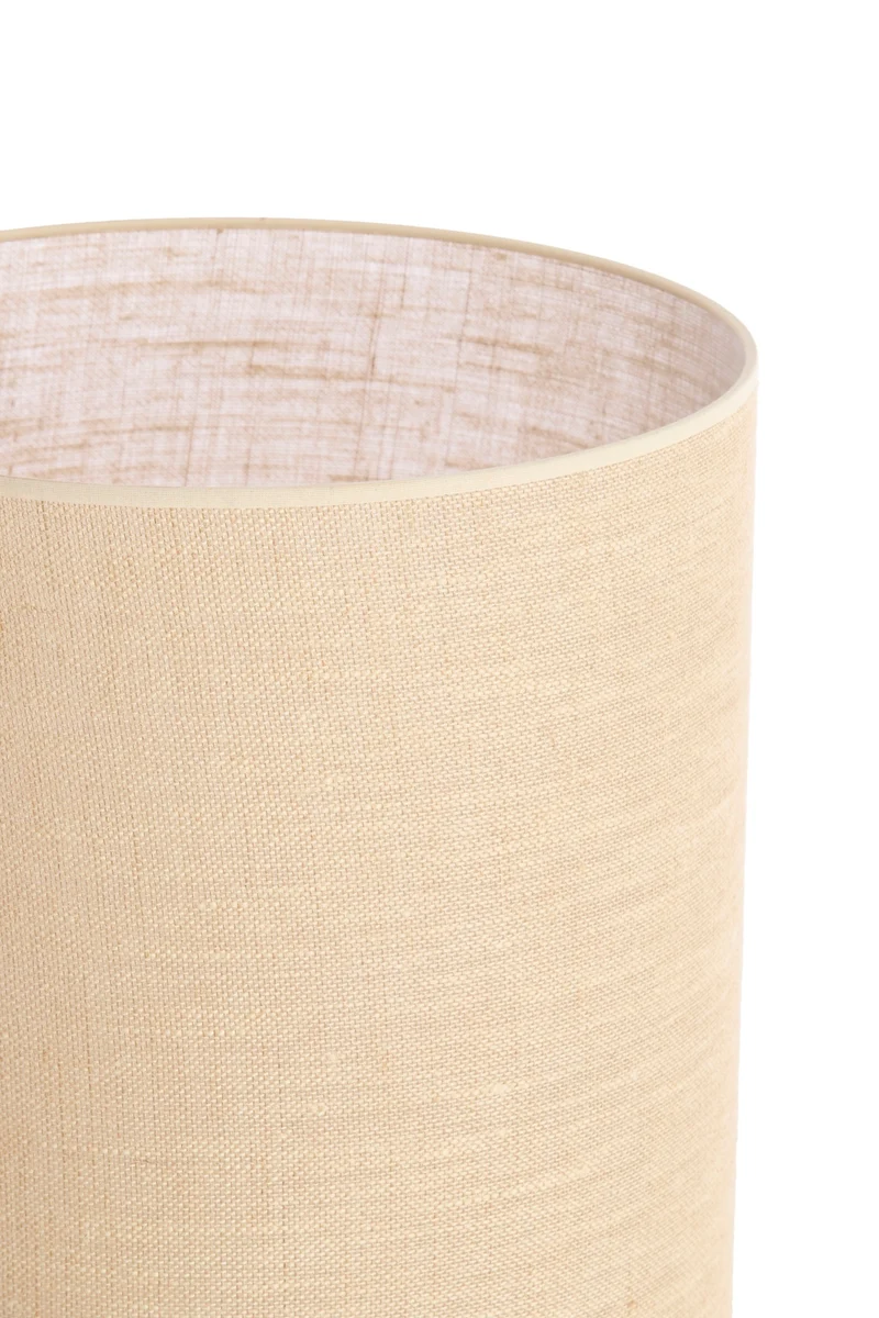 Tischleuchte NANA creme mit Stoffschirm sandfarben rund H125 cm