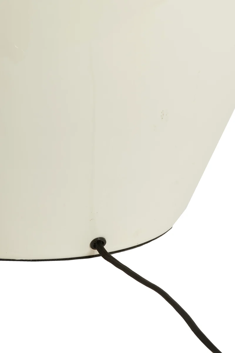 Tischleuchte NANA creme mit Stoffschirm sandfarben rund H125 cm