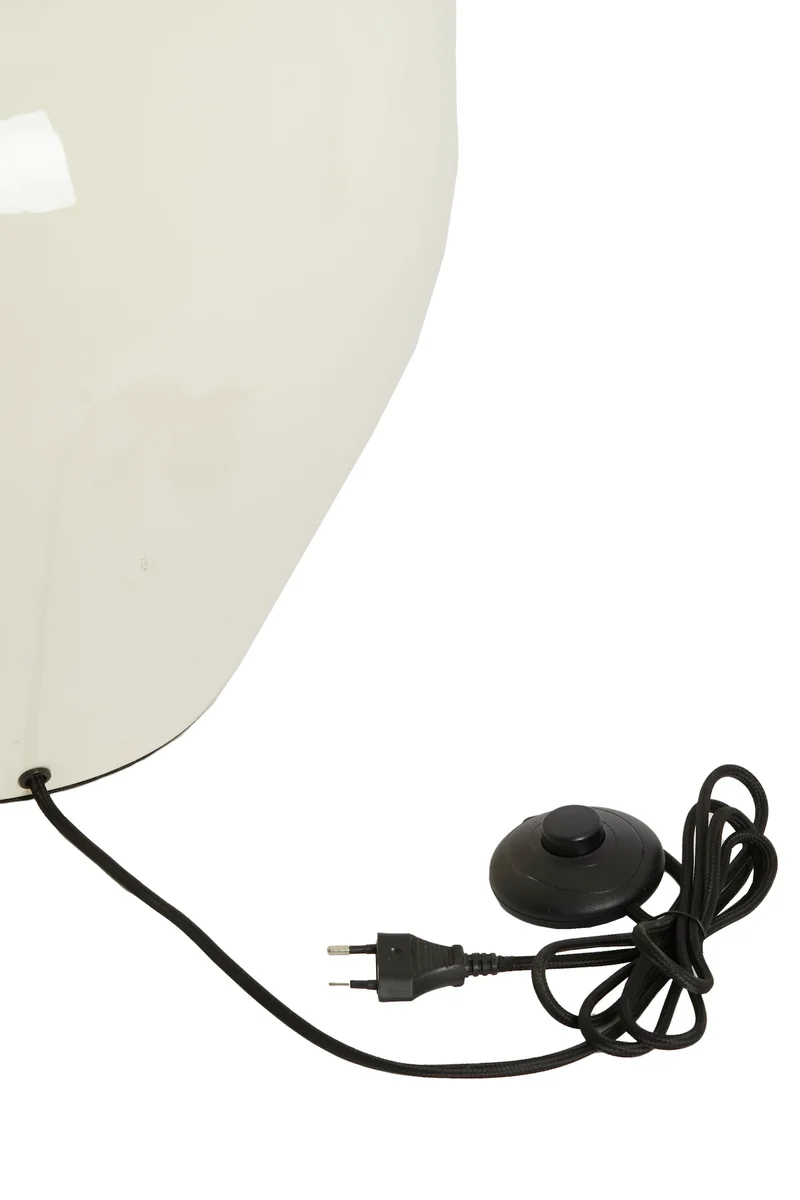 Tischleuchte NANA creme mit Stoffschirm sandfarben rund H125 cm