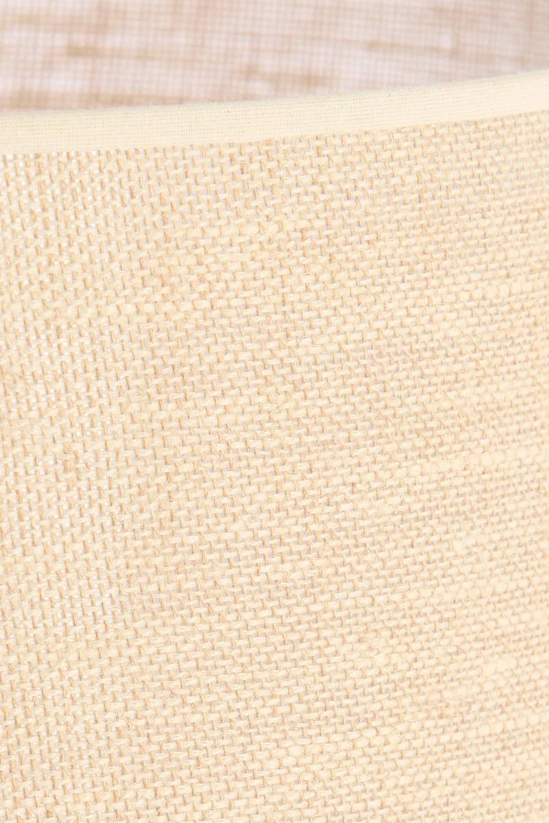 Tischleuchte NANA creme mit Stoffschirm sandfarben rund H125 cm