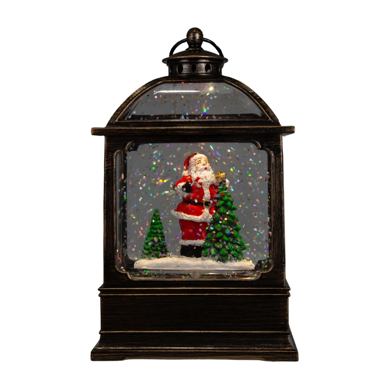 LED Schneelaterne Weihnachtsmann 17cm