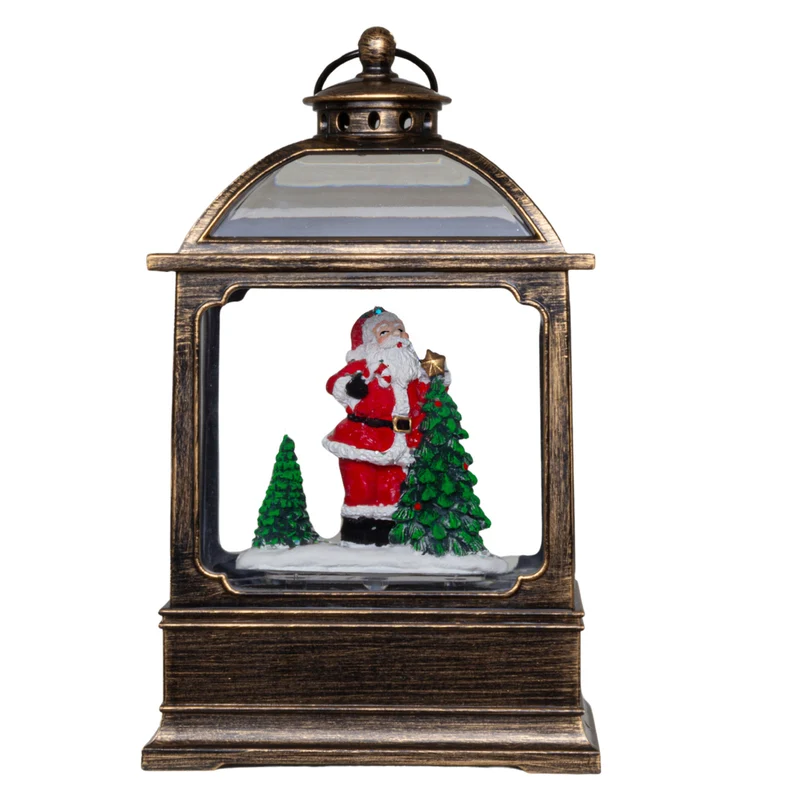 LED Schneelaterne Weihnachtsmann 17cm