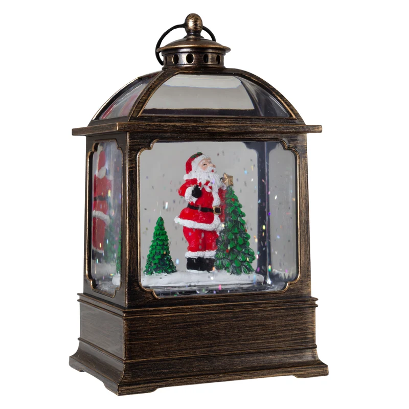 LED Schneelaterne Weihnachtsmann 17cm