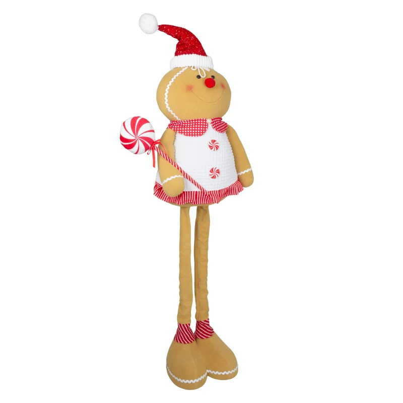 Lebkuchenfigur ausziehbar 75-136cm (96-160cm) Dekofigur 2 Designs mit Zuckerstange
