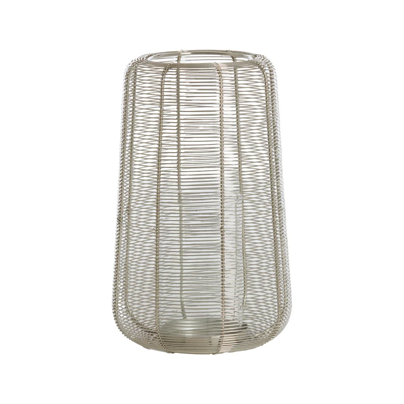 Windlicht ADETA silber 19,5×19,5×30cm