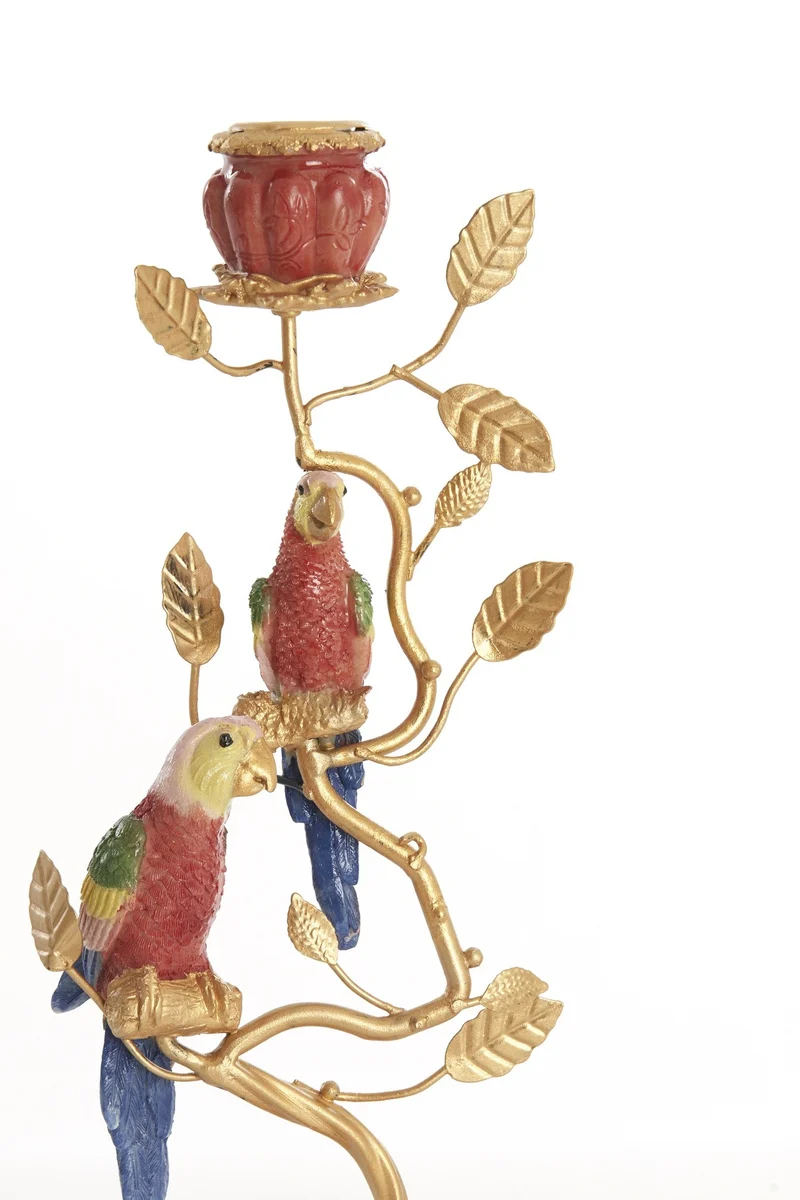 Kerzenständer BIRD koralle rot+gold 14×9×32,5cm