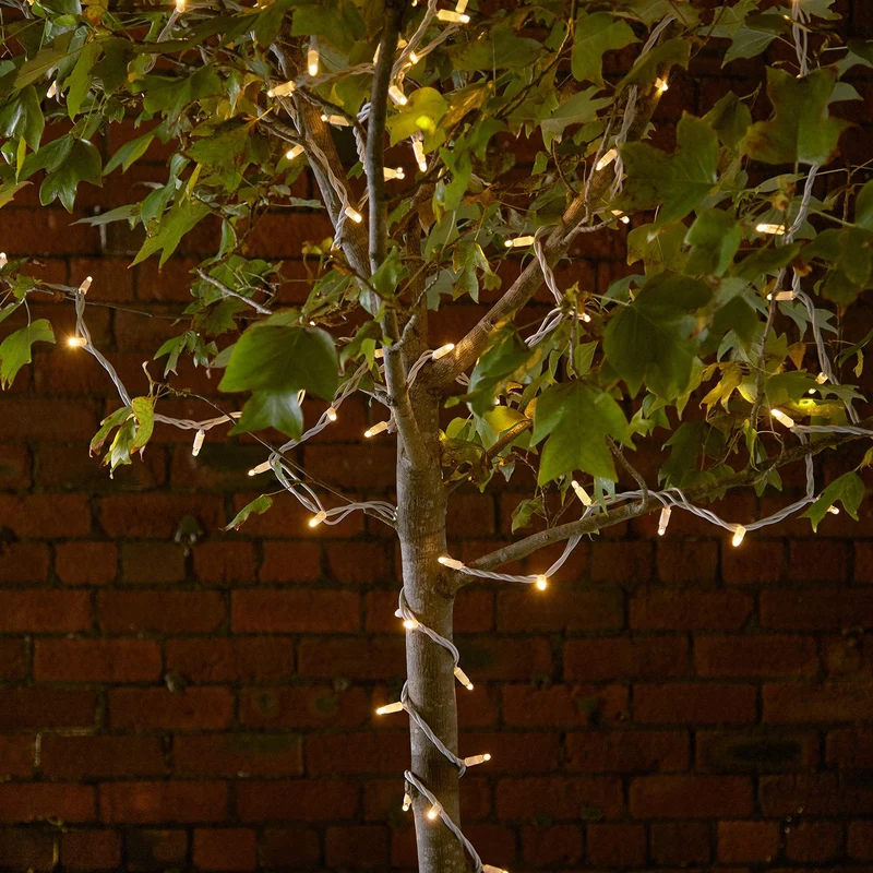 Pro Connect IP67, 70m 700er LED Lichterkette gold warmweiß koppelbar weißes Kabel