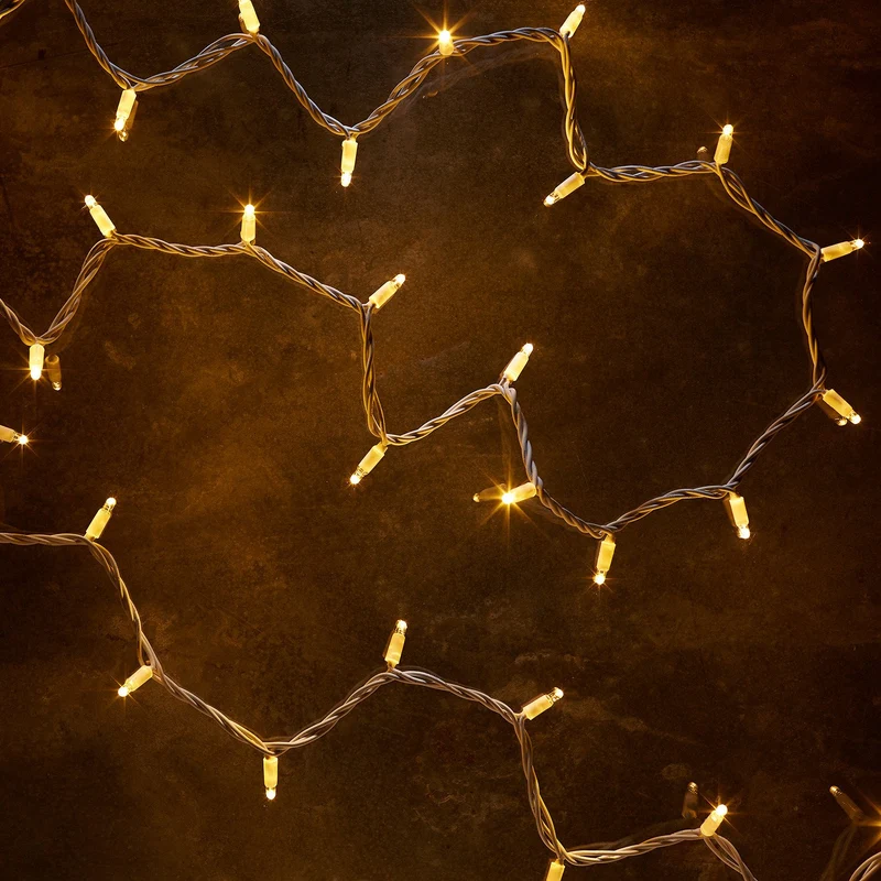 Pro Connect IP67, 70m 700er LED Lichterkette gold warmweiß koppelbar weißes Kabel