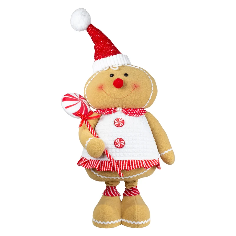 Lebkuchenfiguren ausziehbar 64-100cm (77-115cm) Dekofigur 2 Designs mit Zuckerstange