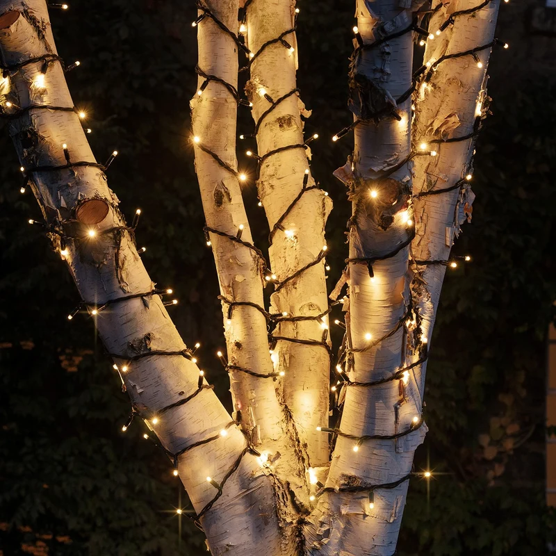 Pro Connect IP67, 50m 500er LED-Lichterkette warmweiß koppelbar mit schwarzem Kabel