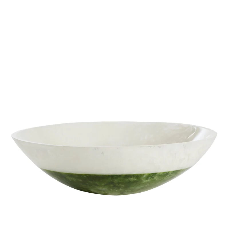Schale BINANGA Ø26 × 7,5 cm – Weiß & Grün
