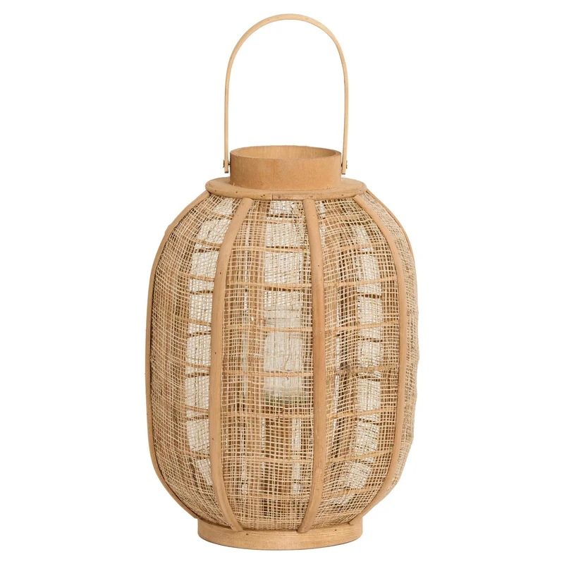 Windlicht CIVENNA Raphia naturell 26×26×35,5cm
