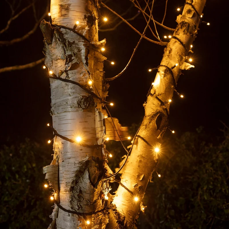Pro Connect IP67, 55m 550er LED Lichterkette gold warmweiß koppelbar schwarzes Kabel