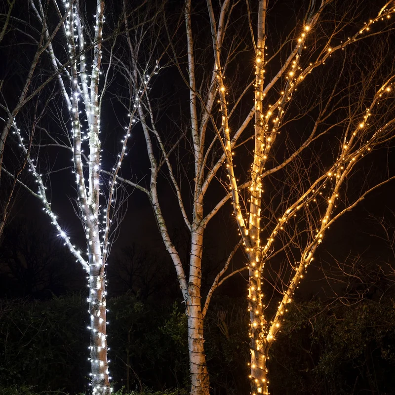 Pro Connect IP67, 55m 550er LED Lichterkette gold warmweiß koppelbar schwarzes Kabel