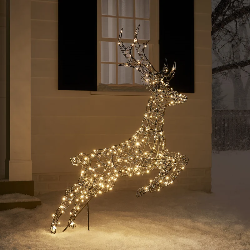 Springendes Solar-LED-Rentier Hirsch L Harlow