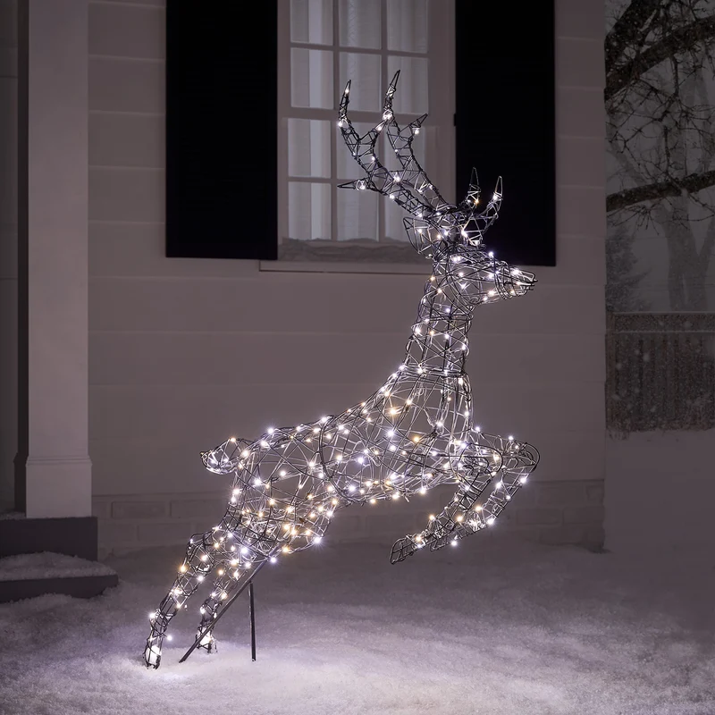 Springendes Solar-LED-Rentier Hirsch L Harlow