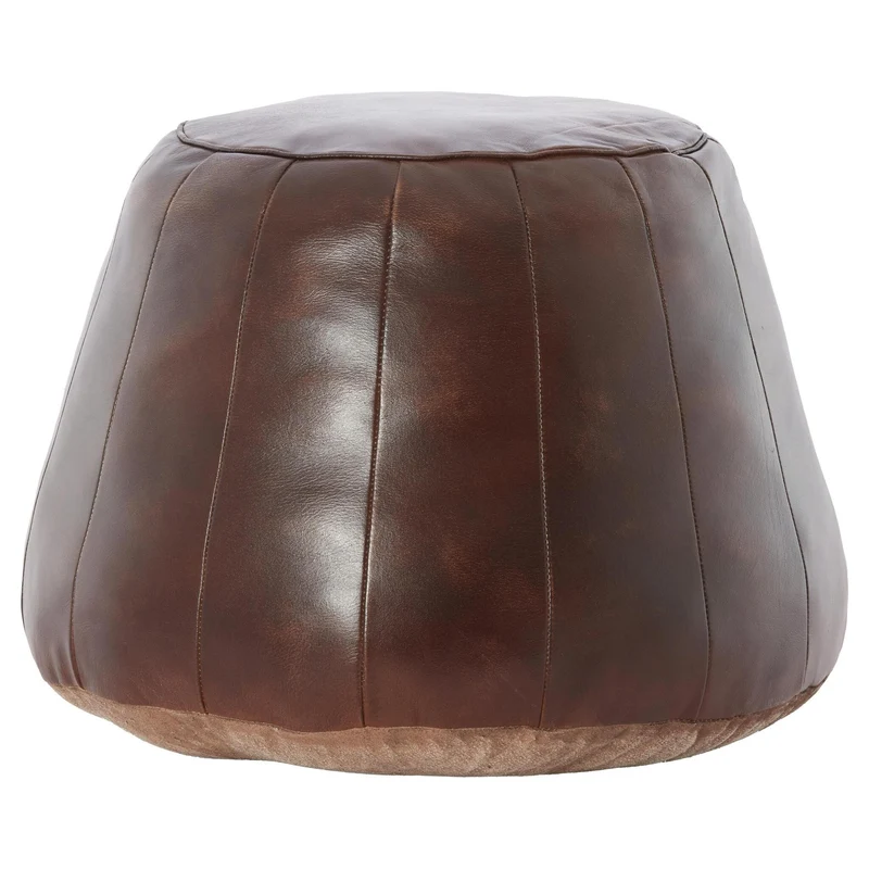 Leder Sitzpouf DOVIO dunkelbraun