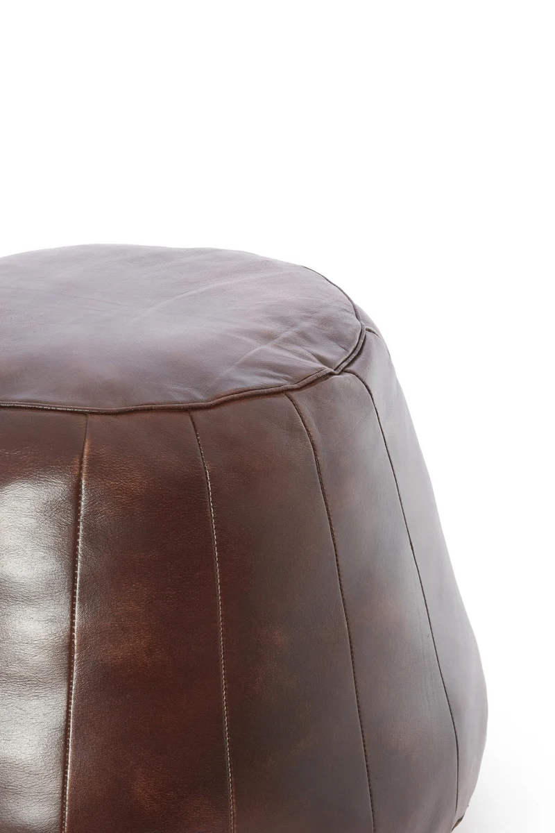 Leder Sitzpouf DOVIO dunkelbraun