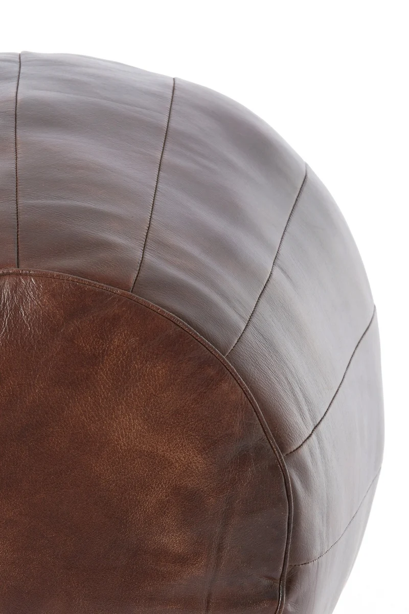Leder Sitzpouf DOVIO dunkelbraun
