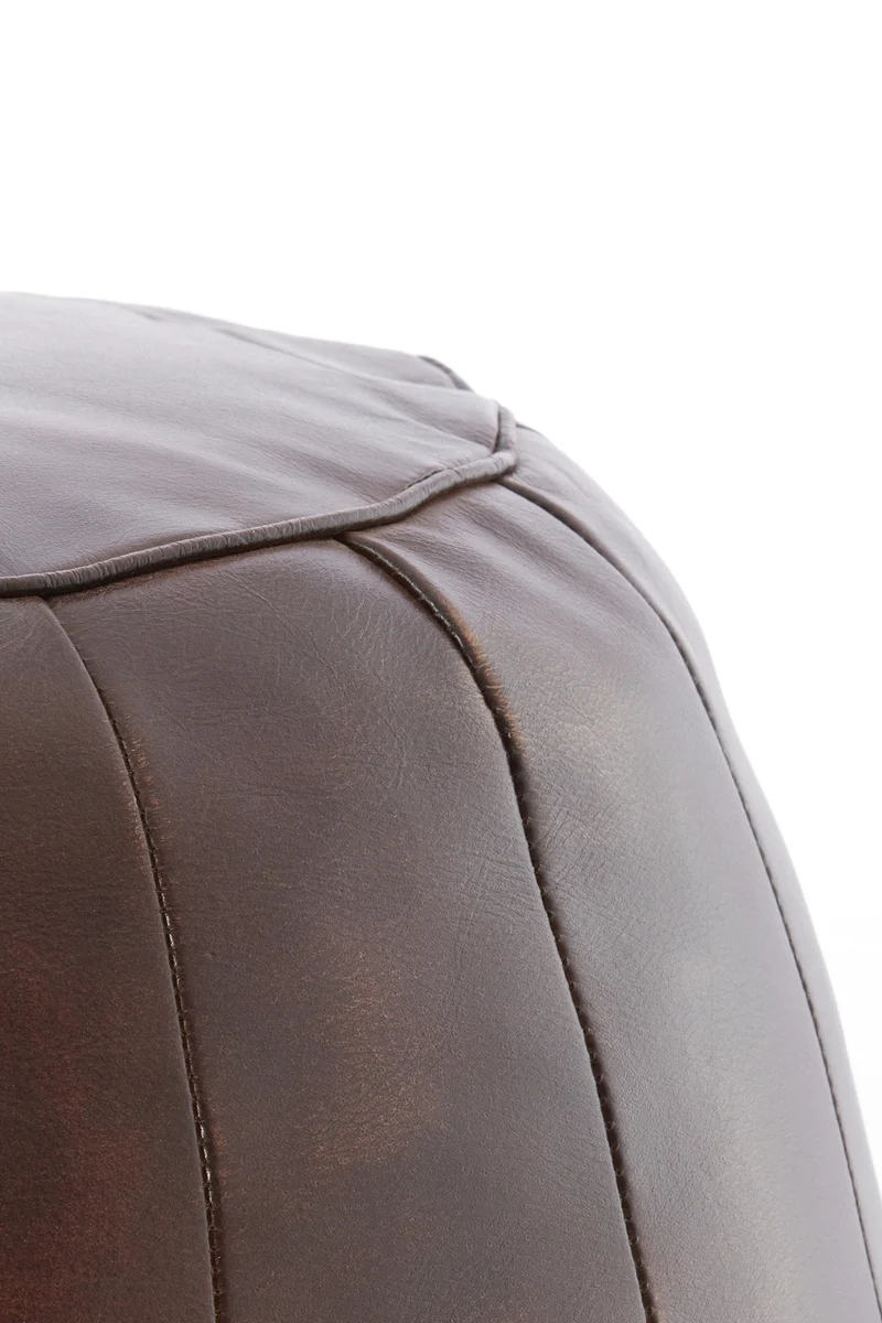 Leder Sitzpouf DOVIO dunkelbraun