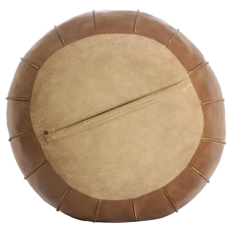 Leder Sitzpouf CALIMA braun ø58 cm