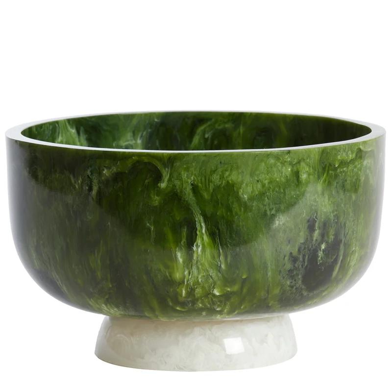 Schale LEWOTOBI Ø28 × 17 cm – Grün & Weiß
