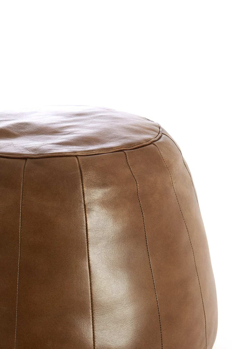 Leder Sitzpouf DOVIO braun