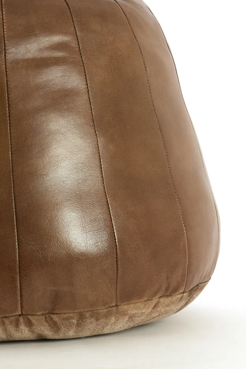 Leder Sitzpouf DOVIO braun