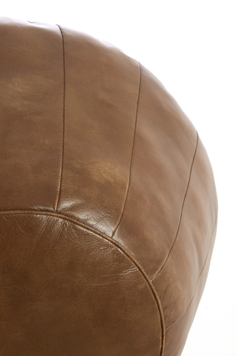 Leder Sitzpouf DOVIO braun