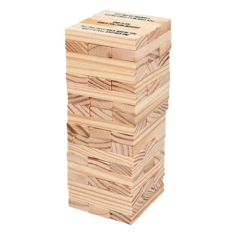 Braunes Trinkspiel Jenga, 2-teilig