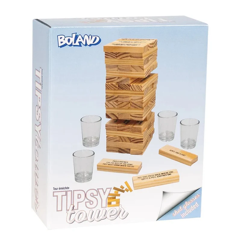 Braunes Trinkspiel Jenga, 2-teilig