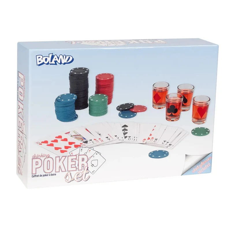 Farbiges Trinkspiel „Poker“, 3-teilig