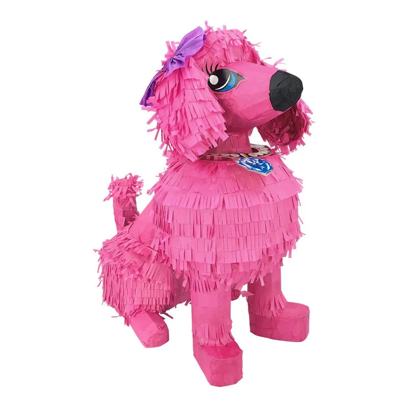 Rosa Piñata-Pudel, 45 cm