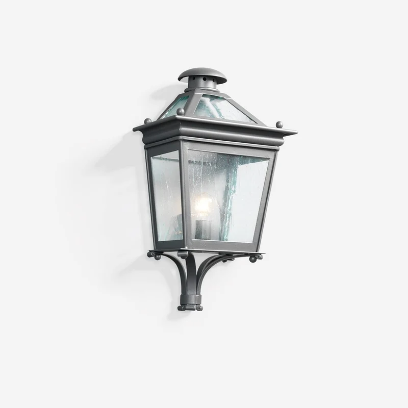 Casa Padrino Luxus Außen Laterne Grau B. 37 x H. 68 cm - Handgefertigte Laterne aus Schmiedeeisen - Luxus Kollektion - Edel & Prunkvoll